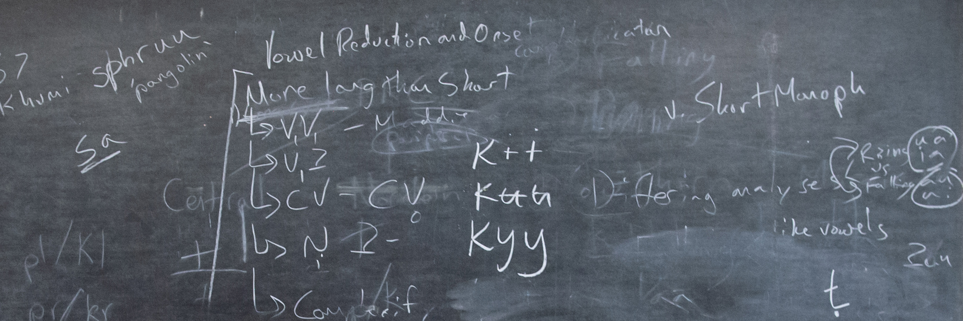 A blackboard covered in notes.